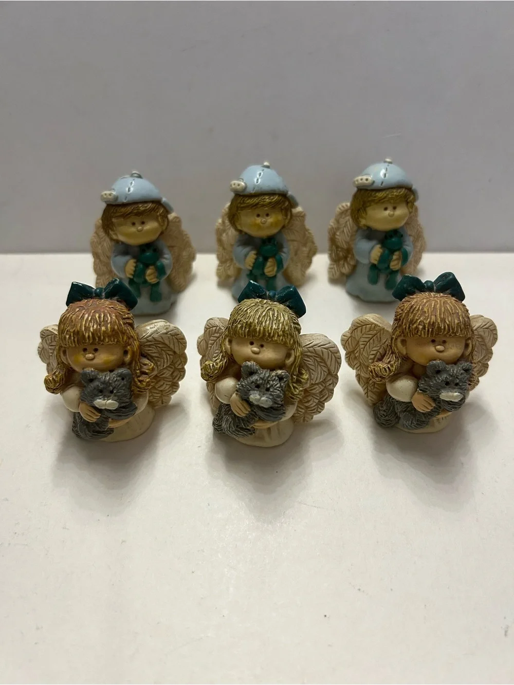 Vintage Guardian Angels by Suzi Skoglund Set of 6 Holding Frog and Cat